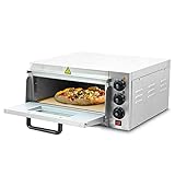 Bituxx Professioneller Pizzaofen Pizzabackofen Pizzamaker Elektrisch 2000W mit Steinplatte, Gastro Steinbackofen…