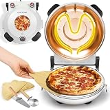 NutriChef Pizzaofen 30,5 cm mit Pizzastein – 430 °C Ober-/Unterhitze, Sichtfenster, Thermometer, Antihaft,…