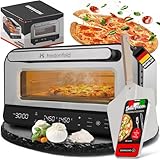 Heidenfeld Pizzaofen | 1850 Watt bis 450°C - Backofen inkl. Pizzastein & Pizzaschieber - Pizzaofen elektrisch…