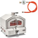 TAINO Pizzaofen DJANGO, inkl. Pizzastein & Pizzaheber, Set Gasdruckregler, Edelstahl, 300°C