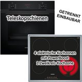 SIEMENS Backofen-Set iQ300 Kindersicherung mit Kochfeld Edelstahlrahmen - autark, 60 cm