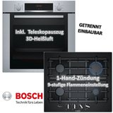 BOSCH Backofen-Set Bosch Herdset autark Backofen-Set HBA3140S0 mit Gas-Kochfeld