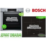BOSCH Backofen-Set Einbaubackofen HBA3140S0 mit Bosch Induktionskochfeld - autark, 60cm
