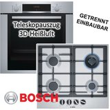 BOSCH Backofen-Set HERDSET Bosch Einbaubackofen + Gaskochfeld autark 60cm Teleskopauszug